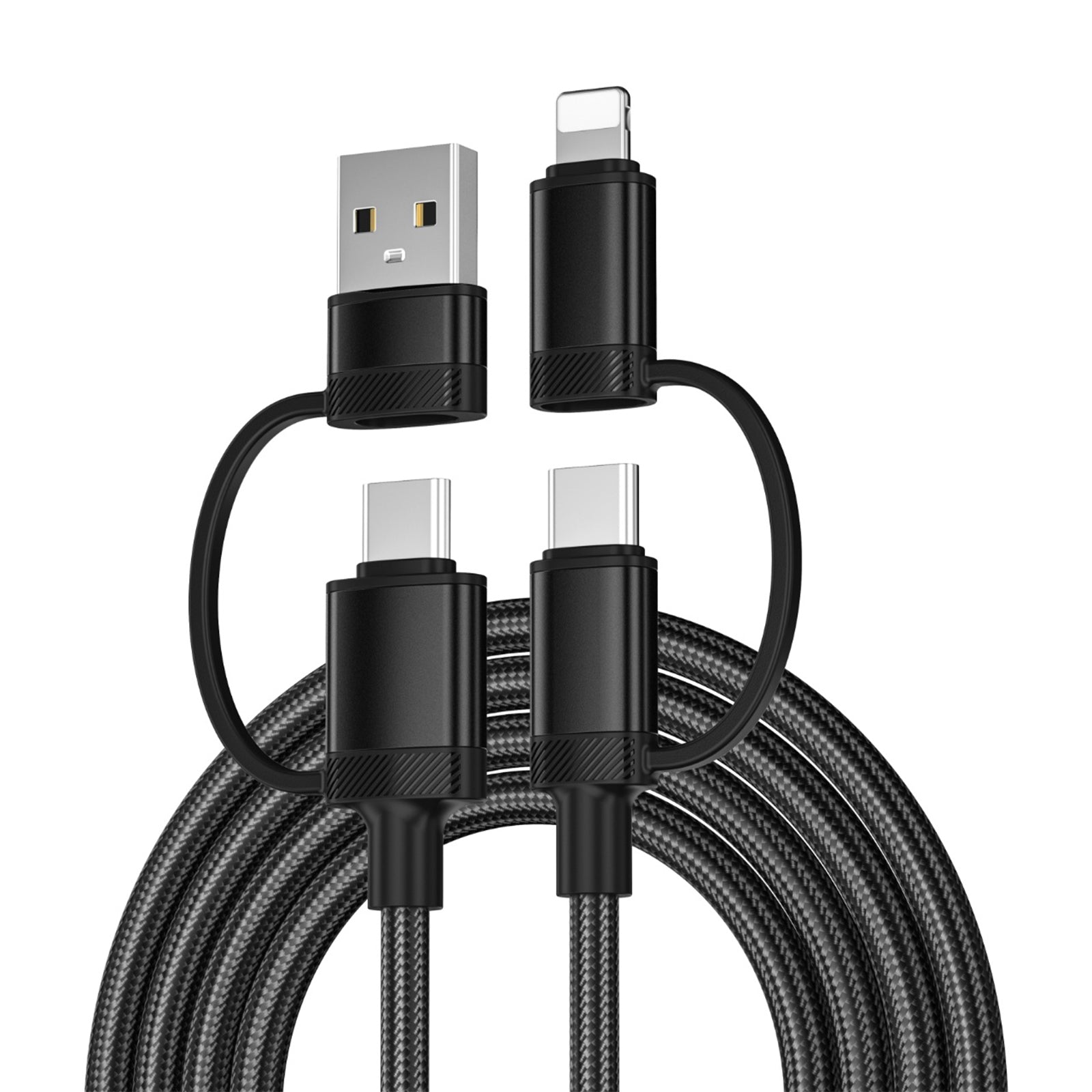 navor 4-in-1 USB C Fast Charging Cable 60W PD, USB-A/USB-C to USB-C/Lightning Multi Charger Cord