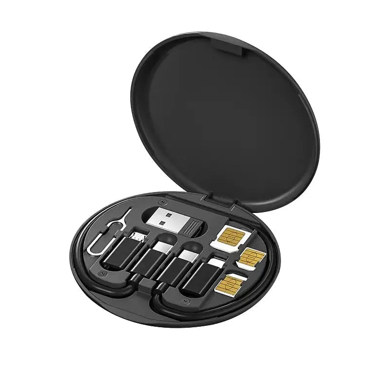 navor 60W USB-C/USB-A/Micro-USB/Charging Cable Kit Slim Travel Organizer Storage Box