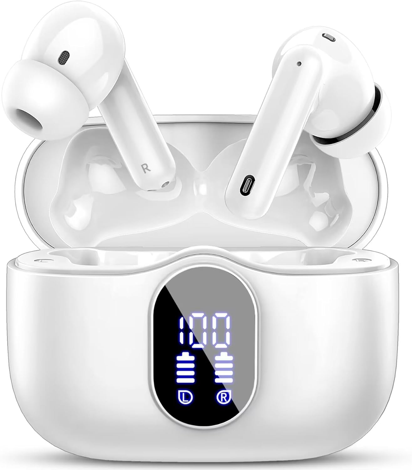 Bluetooth 5.3 Wireless Earbuds with Noise Cancelling, Touch Control, , In-Ear Headphones