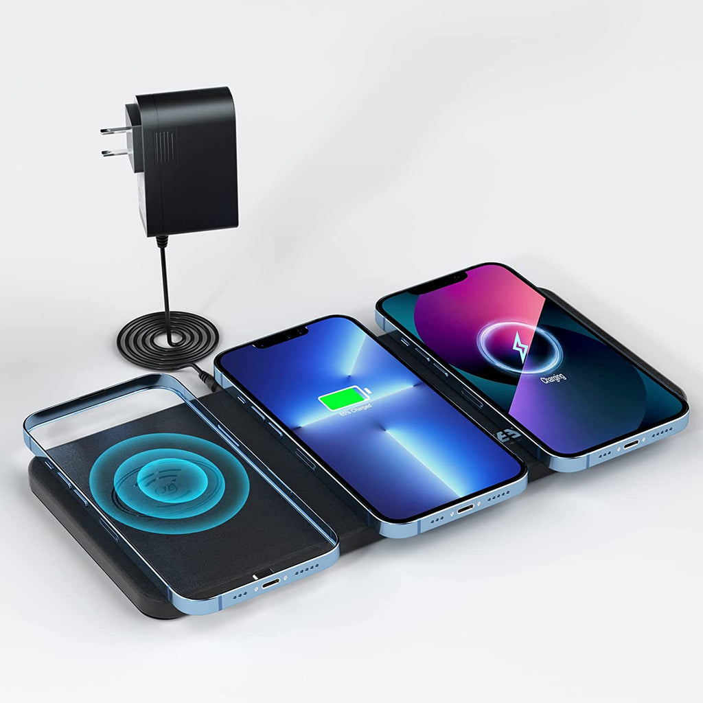 navor 3-in-1 Ultra-Slim Leather Multiple Devices Wireless Charging Pad