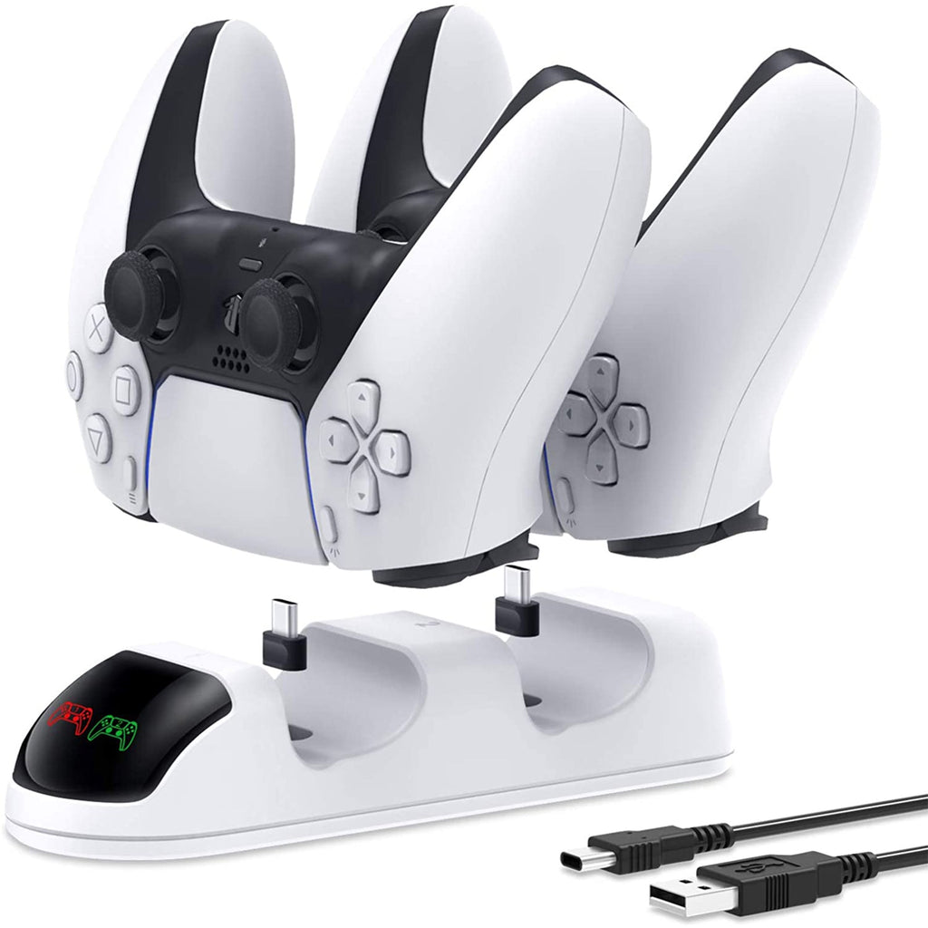 navor PS5 Controller Charger Station, Fast Charging Dual USB-C Dock for PlayStation 5