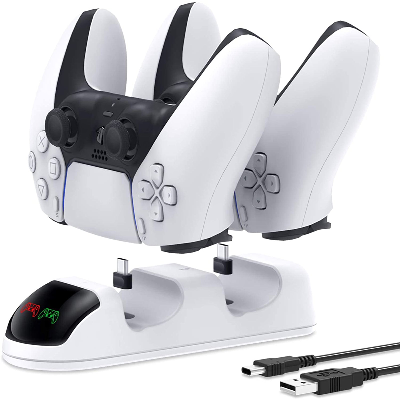 navor PS5 Controller Charger Station, Fast Charging Dual USB-C Dock for PlayStation 5