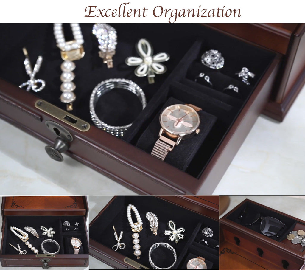 Multi Device Wooden Charging/Docking Station & Organizer with Drawer