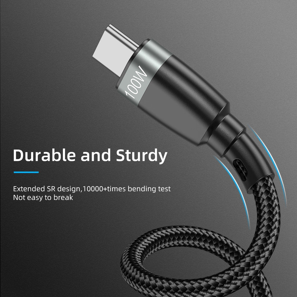 navor 100W USB-C to USB-C Charging Cable, Nylon Charging and Data Transfer Cord