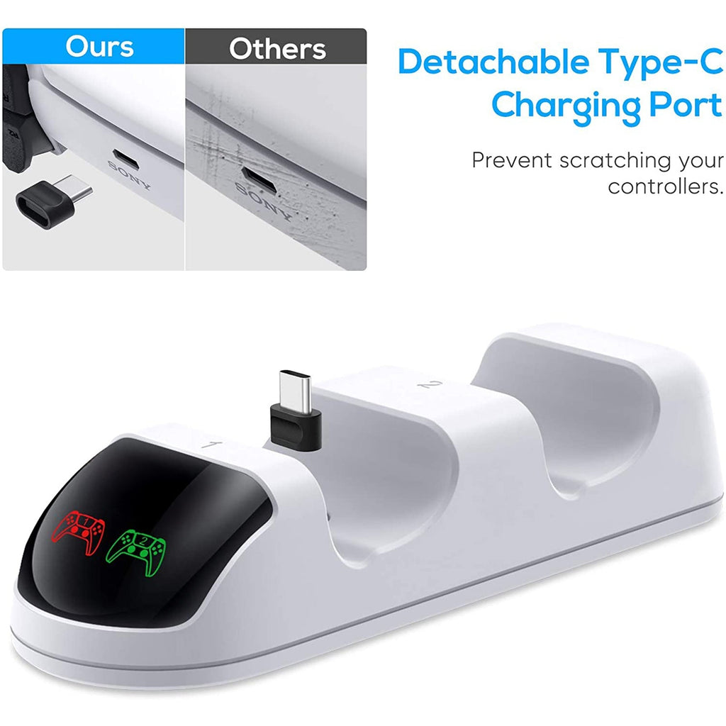 navor PS5 Controller Charger Station, Fast Charging Dual USB-C Dock for PlayStation 5