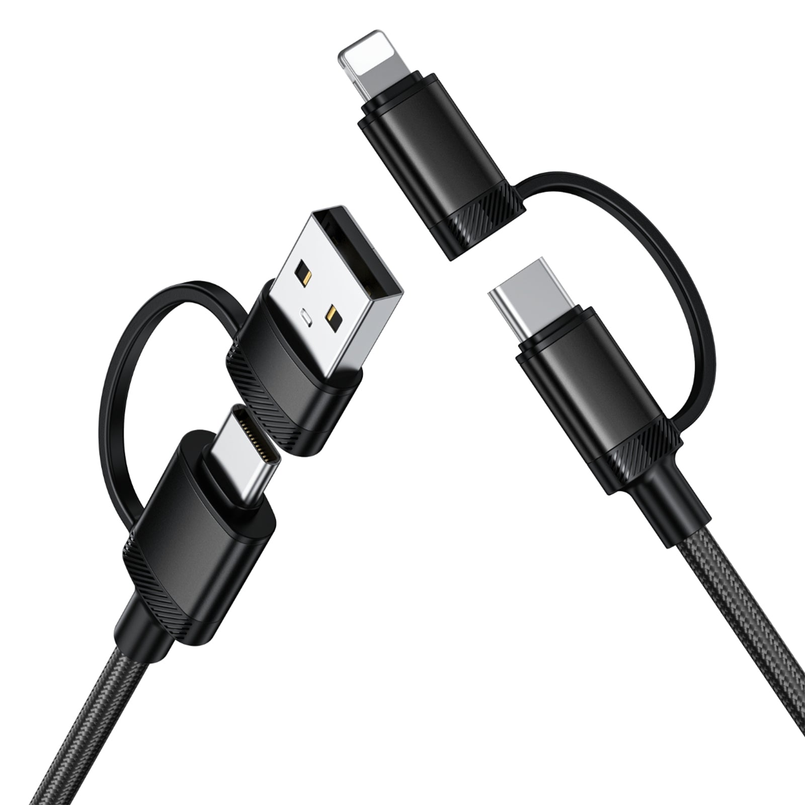 navor 4-in-1 USB C Fast Charging Cable 60W PD, USB-A/USB-C to USB-C/Lightning Multi Charger Cord