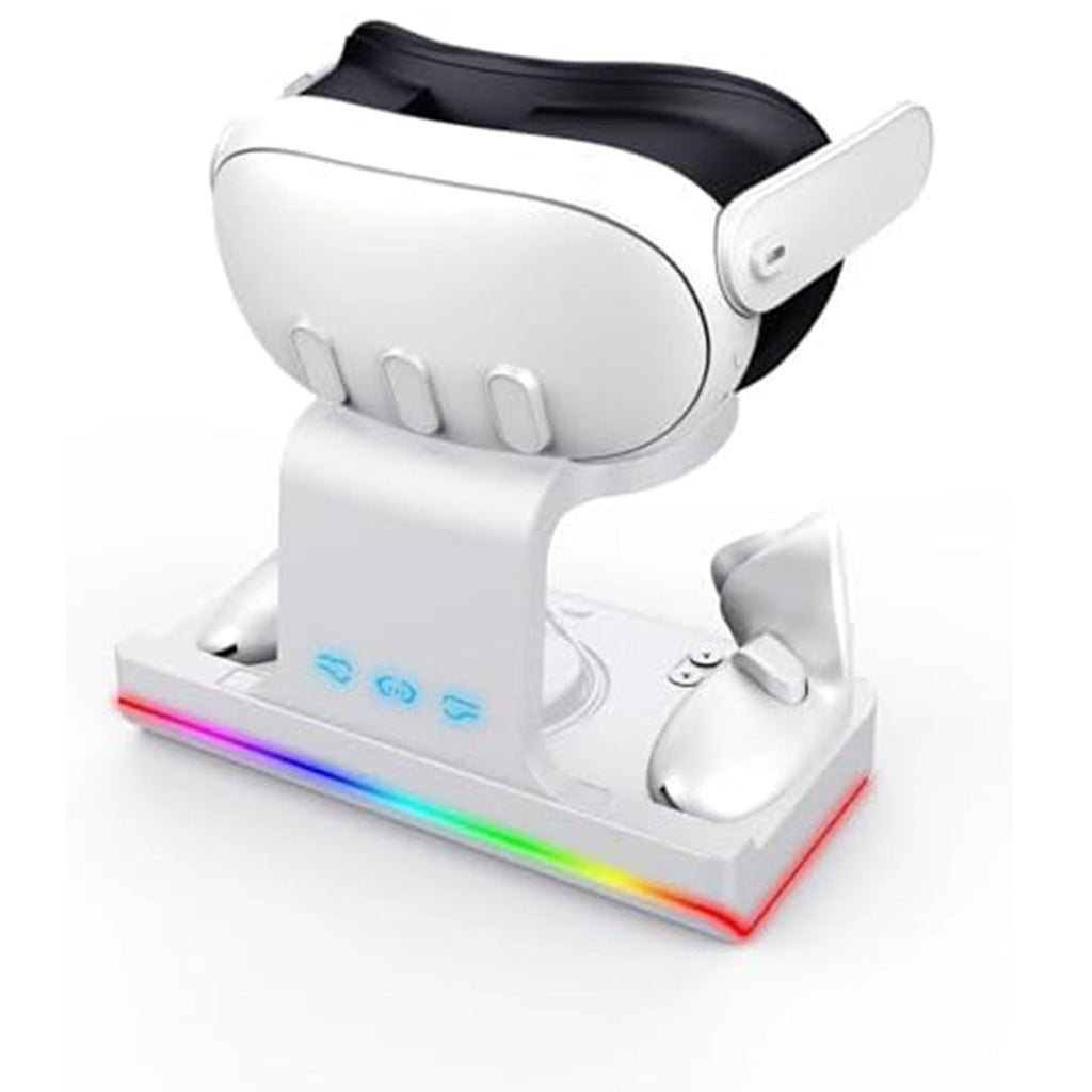 Navor Charging Dock or Oculus Meta Quest 3 VR Headset and Controllers [ White ]