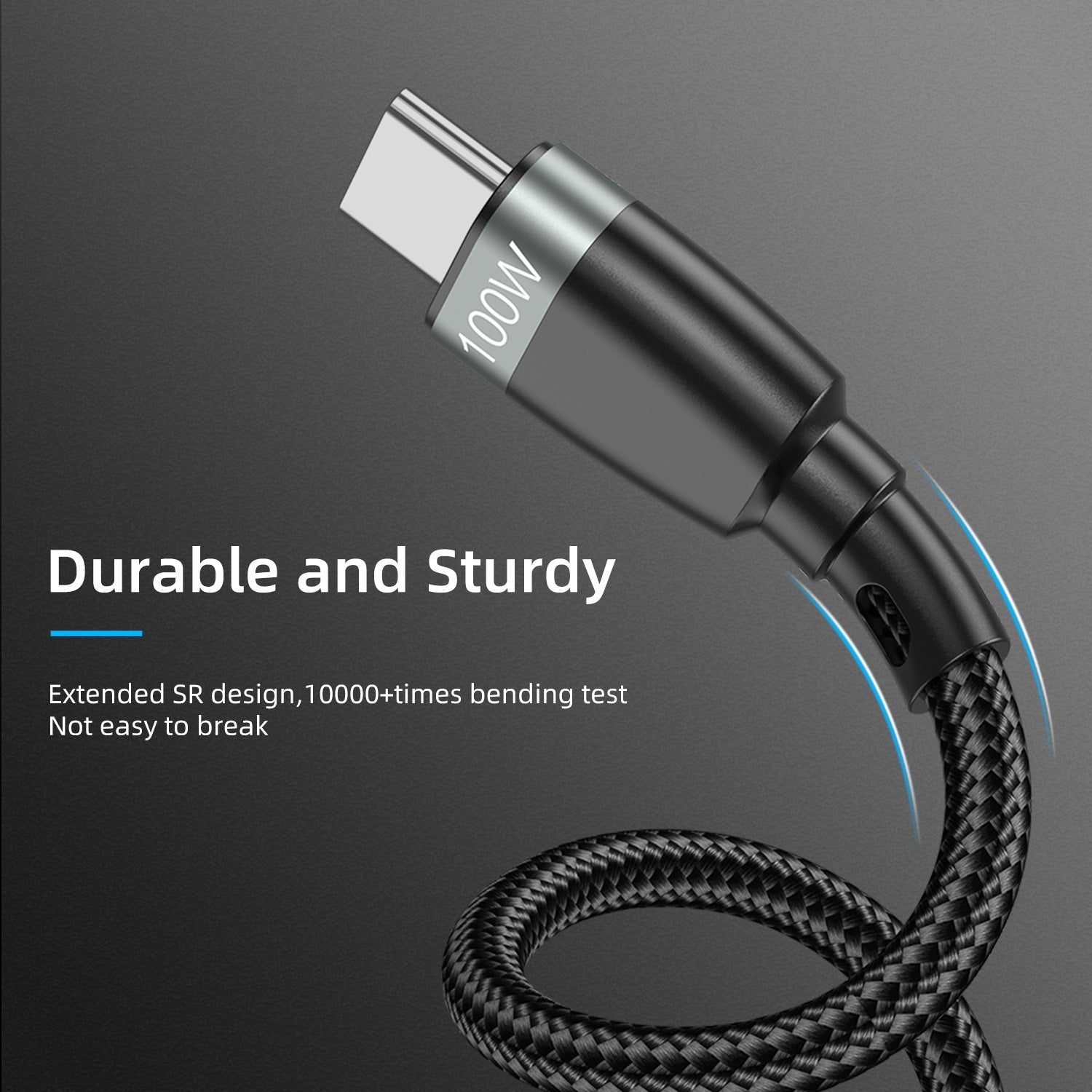 navor 100W USB-C to USB-C Charging Cable, Nylon Charging and Data Transfer Cord