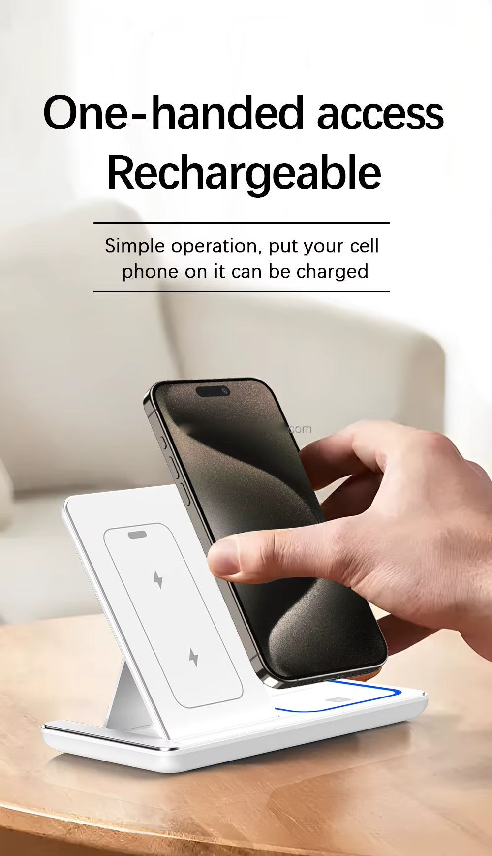3-in-1 Wireless Charger Station for iPhone 17/16/15/14/13/12/Pro Max, Apple Watch Ultra 11/10/9/8/7/SE/6/5/4/3/2/1 & AirPods 4/3/Pro Samsung S24/S23/S22