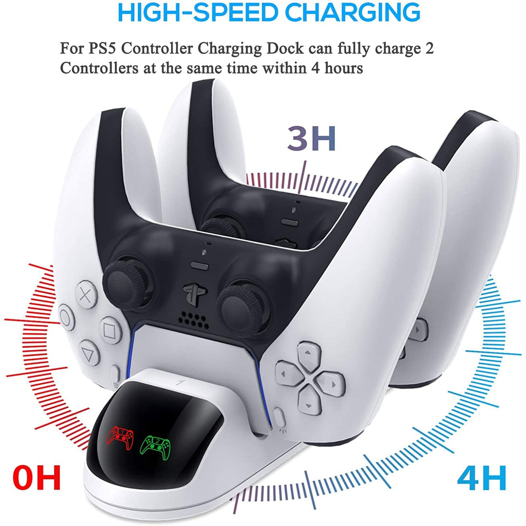navor PS5 Controller Charger Station, Fast Charging Dual USB-C Dock for PlayStation 5