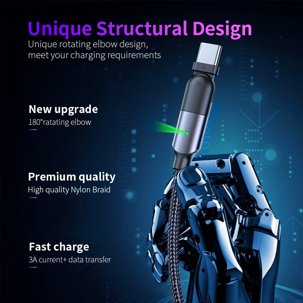 180 ° Rotating Head USB Type-C Charging Cable