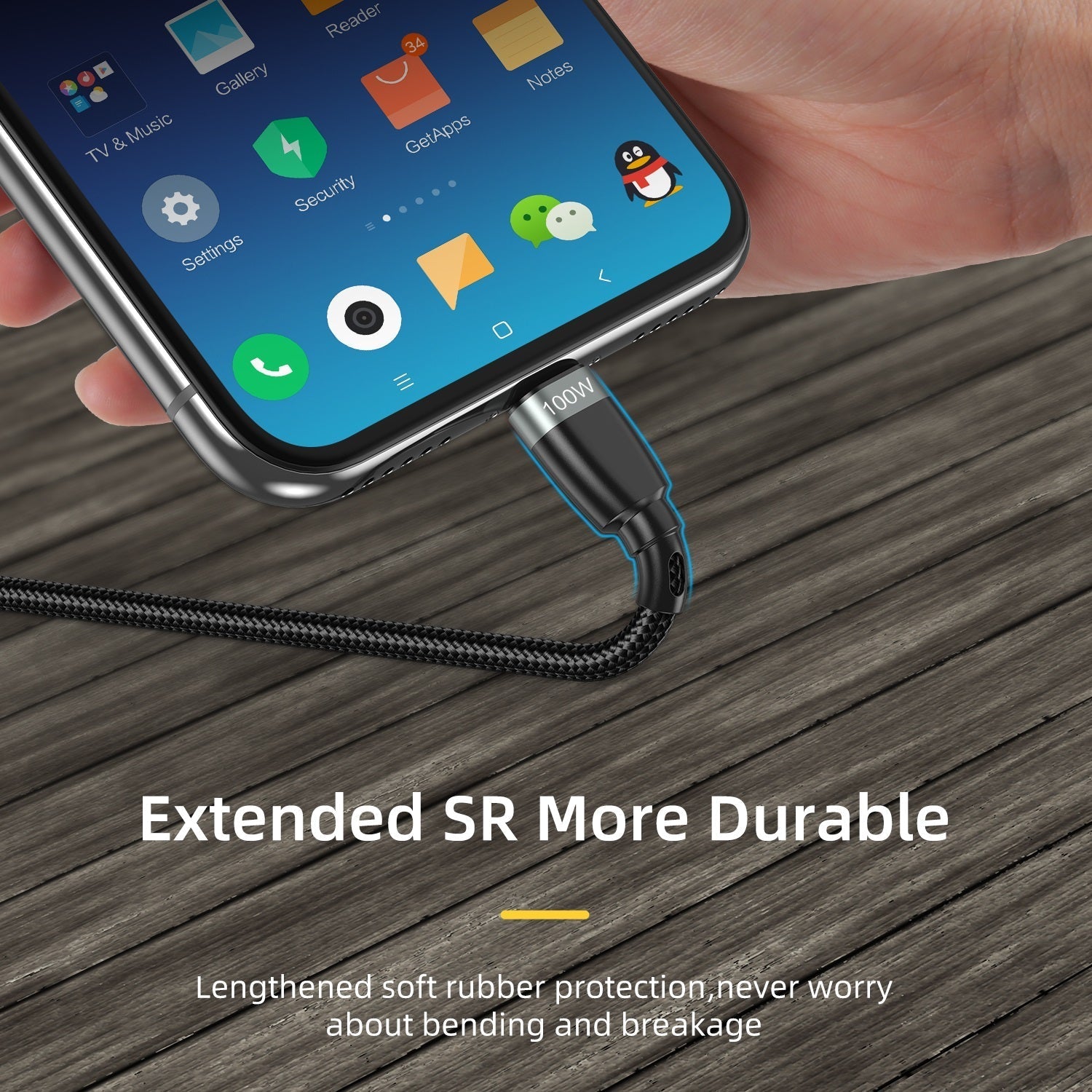navor 100W USB-C to USB-C Charging Cable, Nylon Charging and Data Transfer Cord