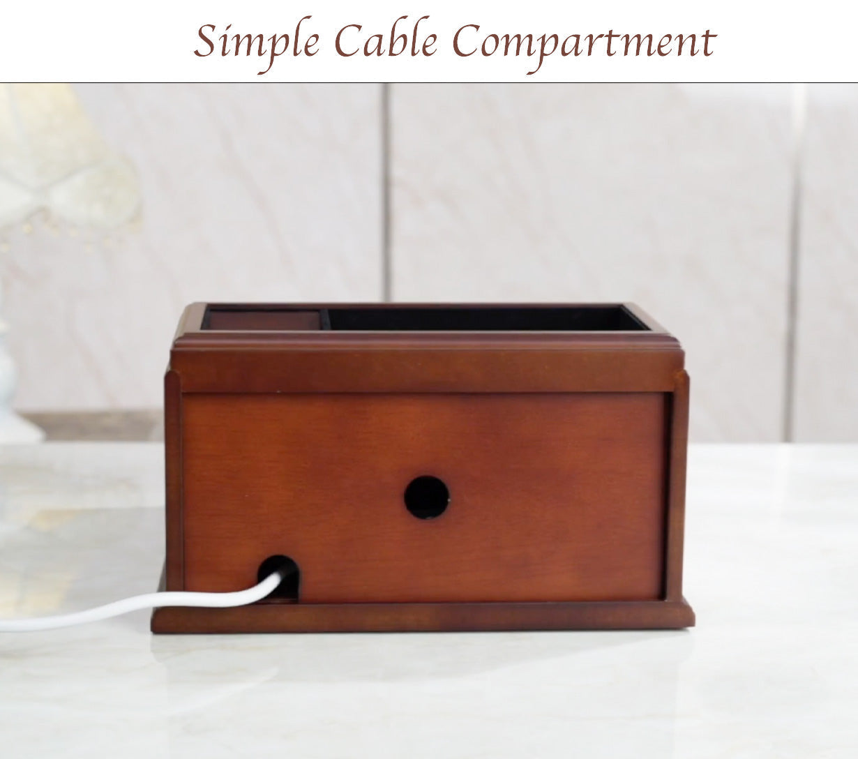 Multi Device Wooden Charging/Docking Station & Organizer with Drawer