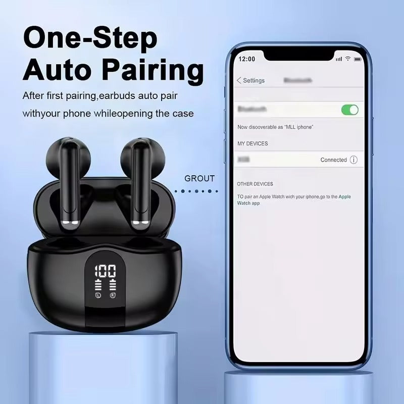 Bluetooth 5.3 Wireless Earbuds with Noise Cancelling, Touch Control, , In-Ear Headphones