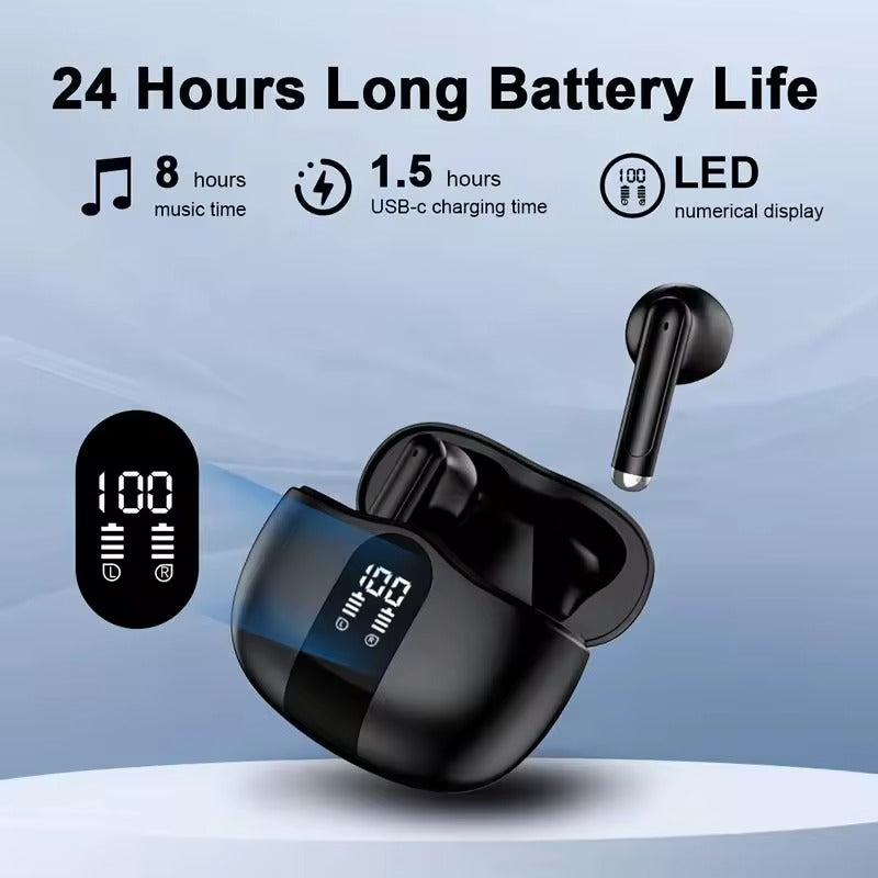 Bluetooth 5.3 Wireless Earbuds with Noise Cancelling, Touch Control, , In-Ear Headphones