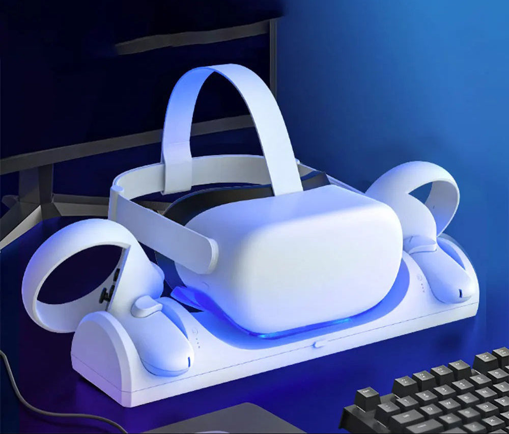 VR Charging Dock for Oculus Meta Quest 2 Station, Magnetic Charge Headset and Controller