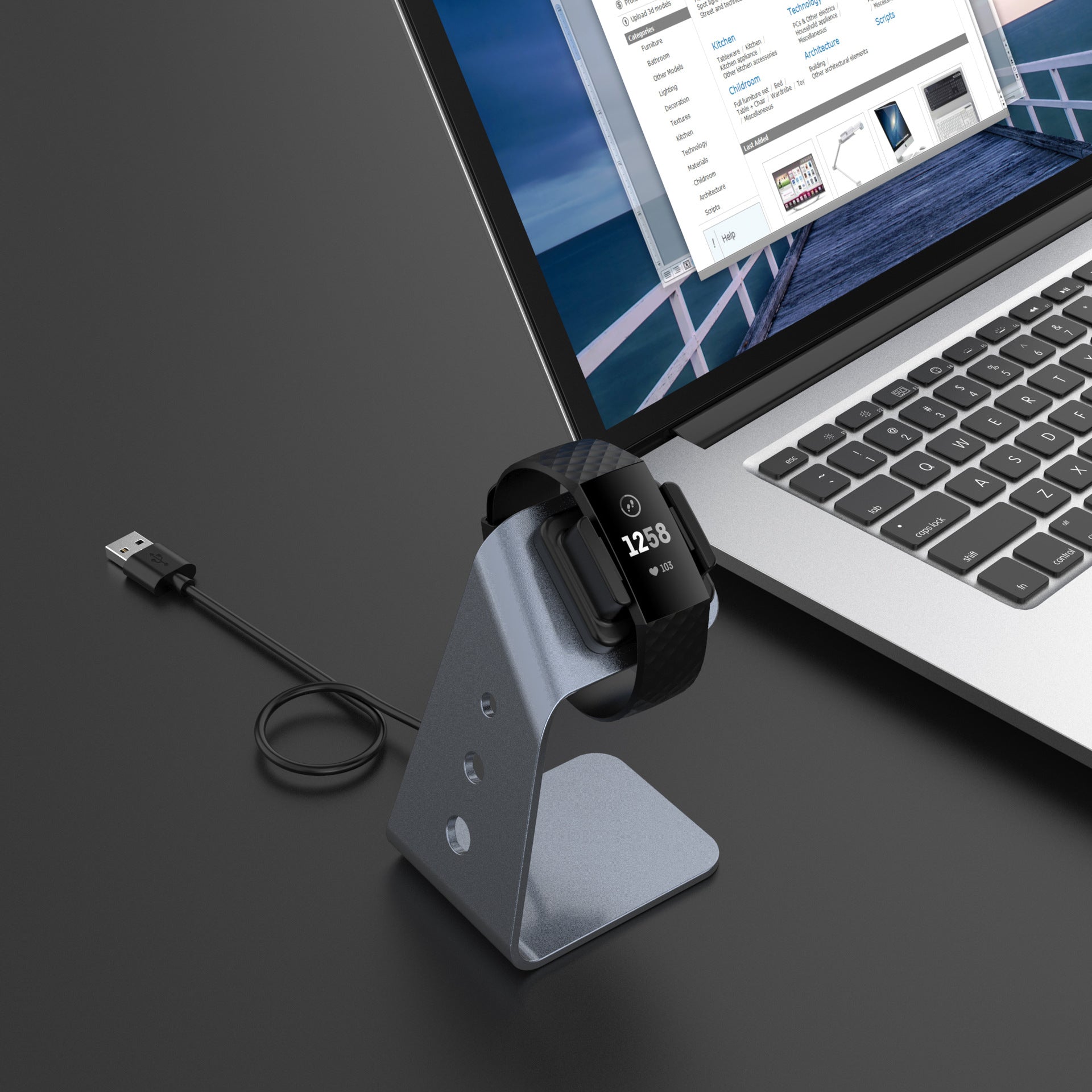 navor Fitbit Charge 4/Charge 4 SE/Charge 3/Charge 3 SE Charging Dock Stand