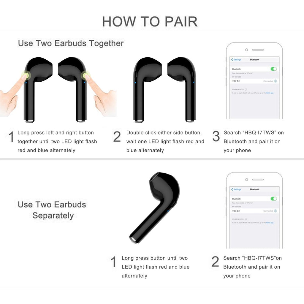 Navor Wireless Bluetooth Stereo earphones for iPhones & other Smartphones with Charging Case