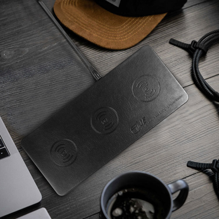 navor 3-in-1 Ultra-Slim Leather Multiple Devices Wireless Charging Pad