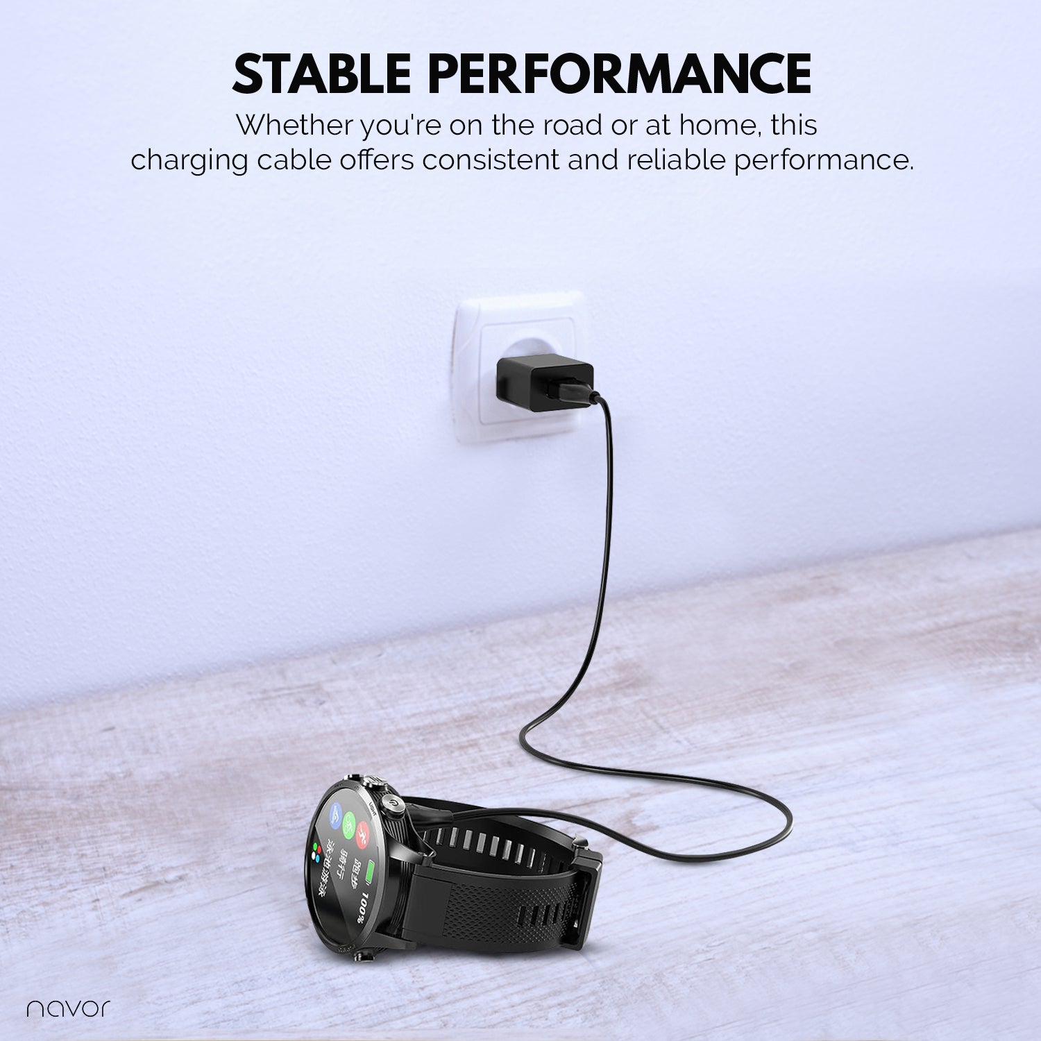 navor Smartwatch Charging Cable Replacement - USB Data Sync Fast Charging Cord Compatible for Vivoactive