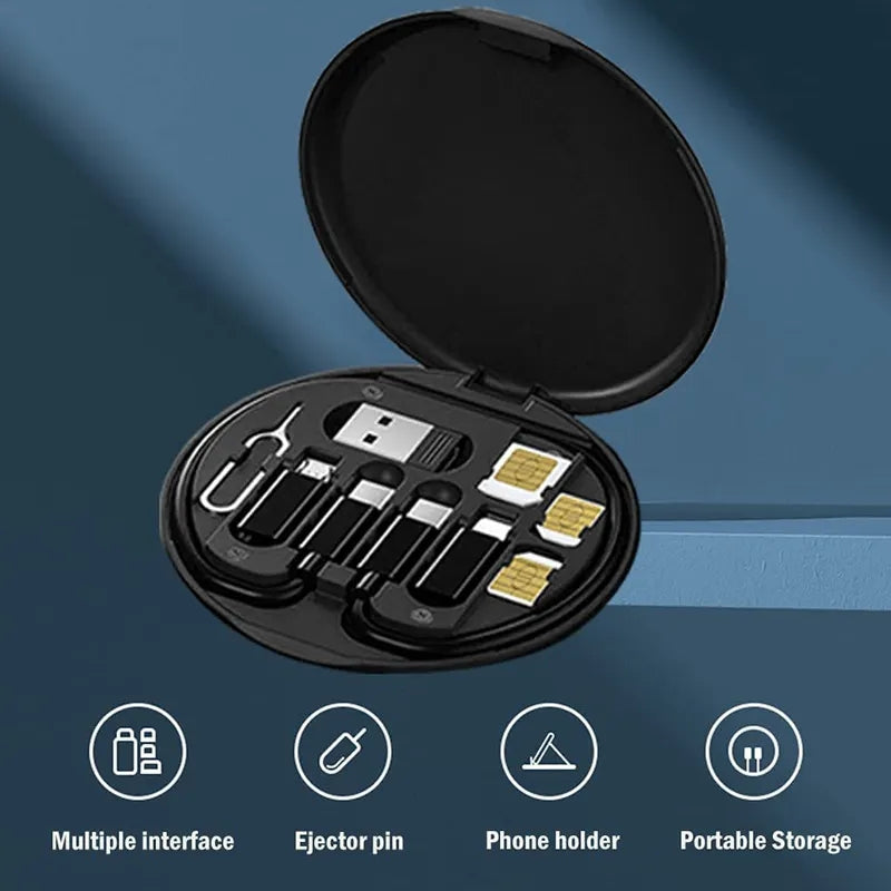 navor 60W USB-C/USB-A/Micro-USB/Charging Cable Kit Slim Travel Organizer Storage Box