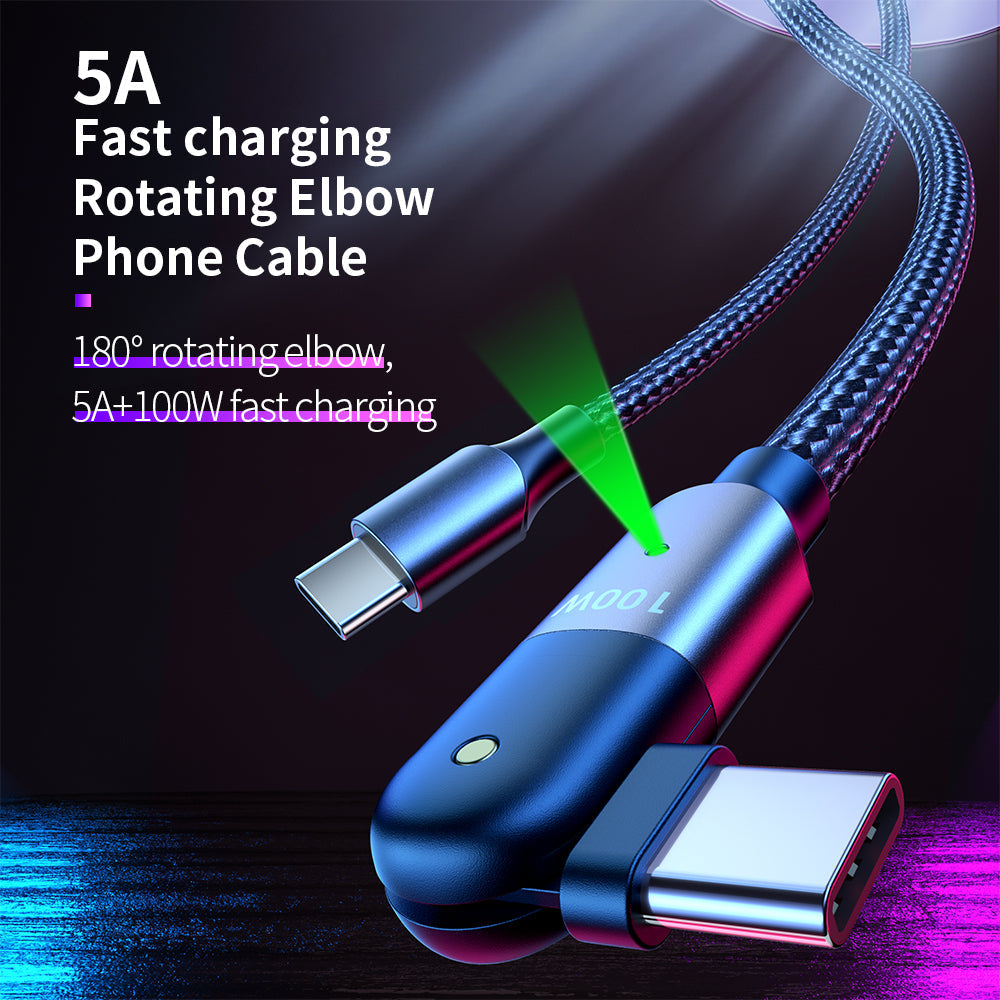 180 ° Rotating Head USB-C to USB-C Charging Cable