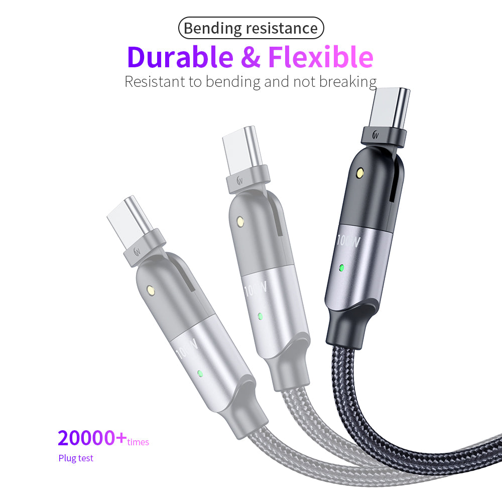 180 ° Rotating Head USB-C to USB-C Charging Cable