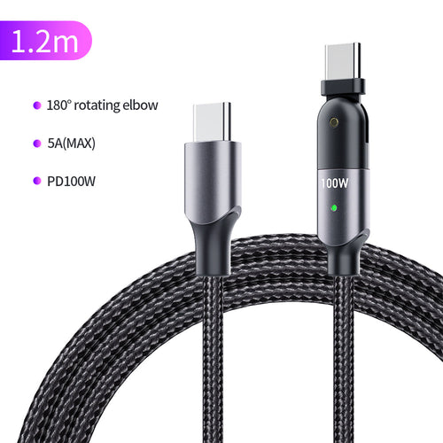 180 ° Rotating Head USB-C to USB-C Charging Cable - NAVOR