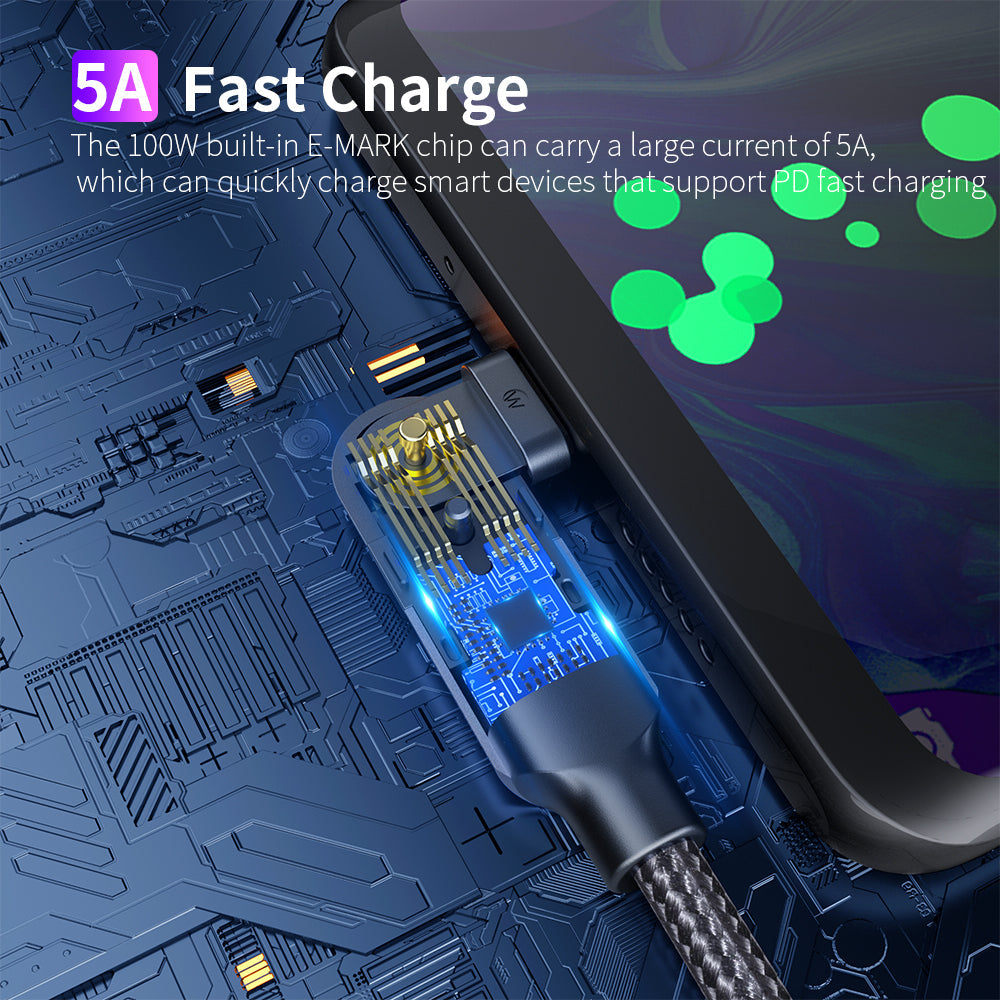 180 ° Rotating Head USB-C to USB-C Charging Cable