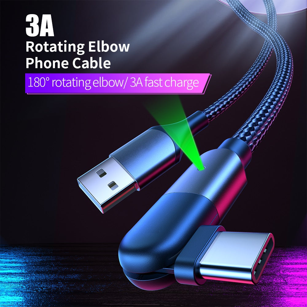 180 ° Rotating Head USB Type-C Charging Cable